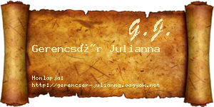Gerencsér Julianna névjegykártya